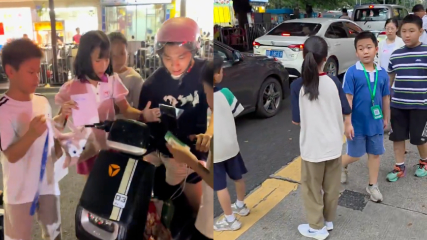 深圳大群小孩代送「二手外賣」 引發關注（影片）