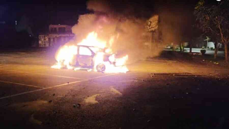 暗夜火燒車 花蓮新天堂樂園停車場發現1具焦屍