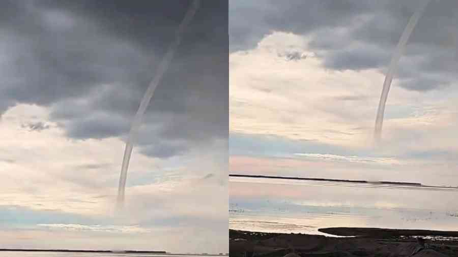 黑龍江驚現「水龍捲」水柱直衝雲霄 畫面震撼（多影片）