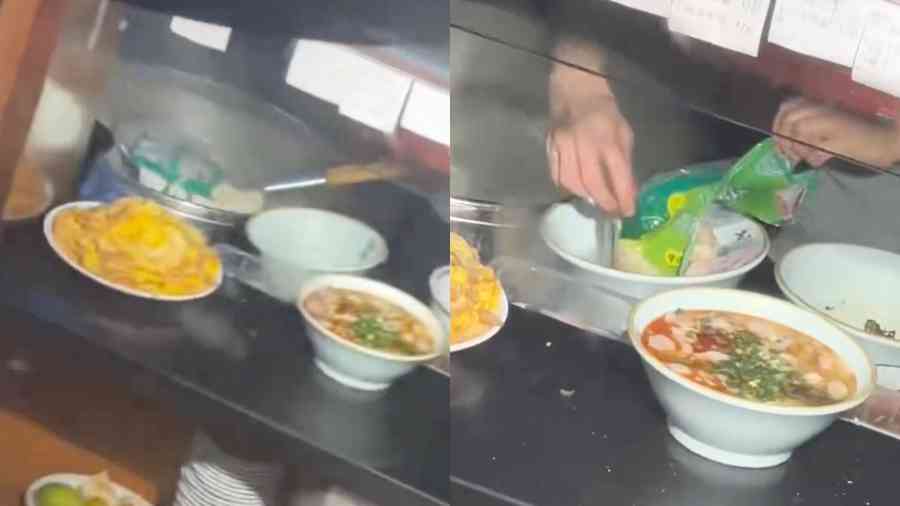 深圳餐館煮餃子 連膠袋一起下鍋