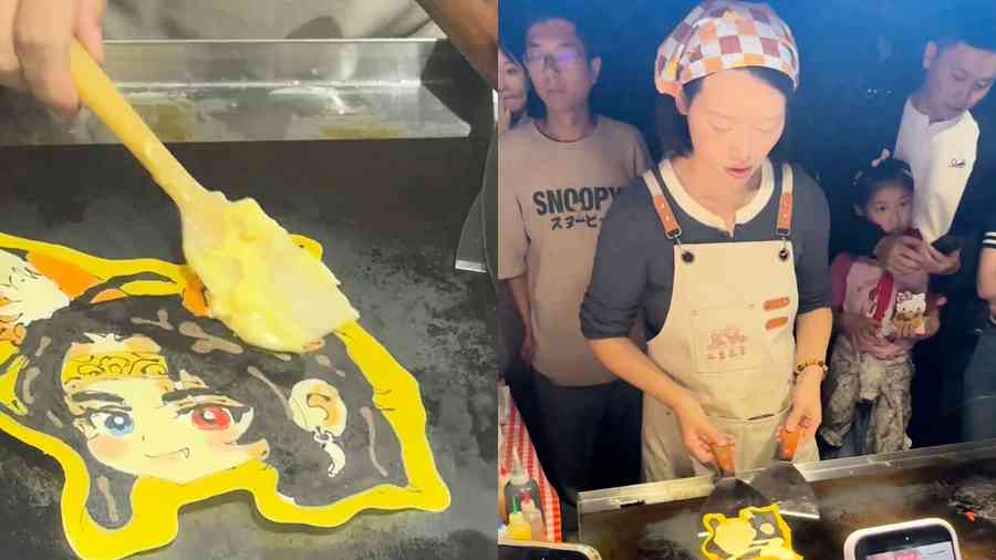 成都美術生夜市賣「卡通煎餅」現場充滿驚歎聲 每天限量製作60份（影片）