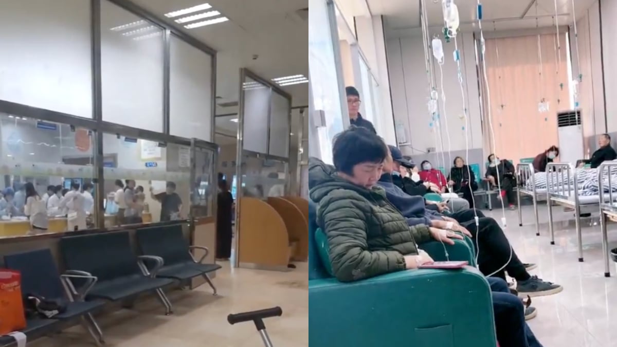 近日,中國多地爆發流感,感染人數激增,多地醫院爆滿,目前已出現死亡病例,引起關注。(影片截圖合成)
