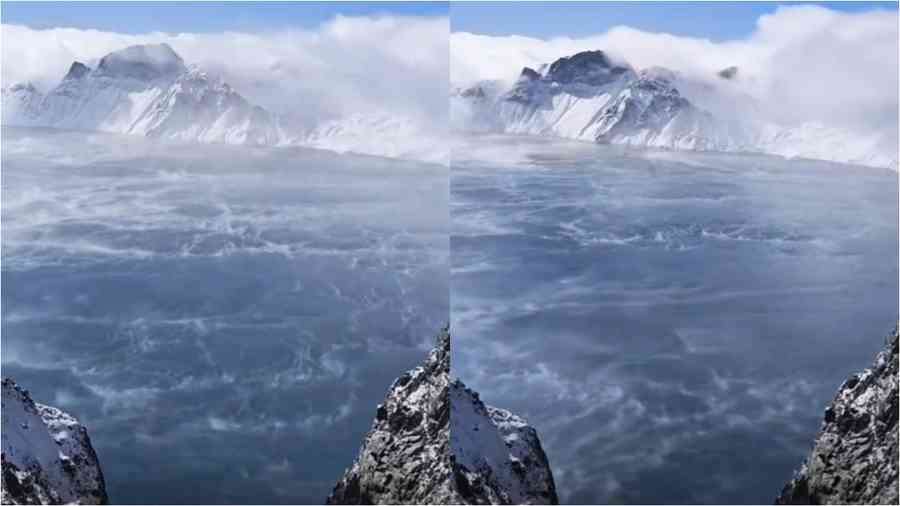 吉林長白山天池驚現「沸騰開鍋」奇觀（影片）