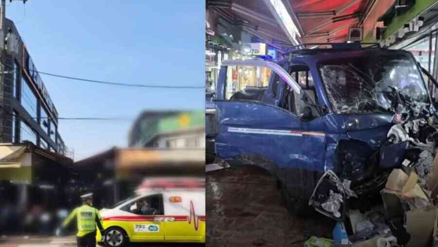 韓國富川貨車衝入市場釀2死18傷 驚悚畫面曝光