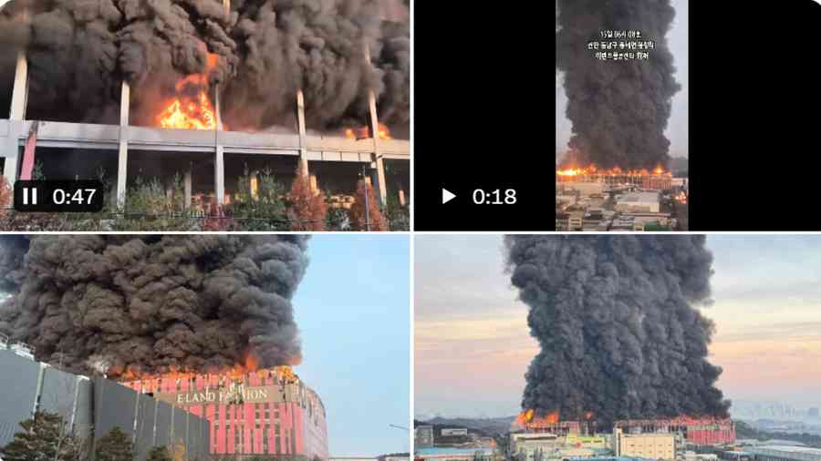 韓國物流中心大火燒2天 1100萬件衣鞋遭烈焰吞噬（影片）