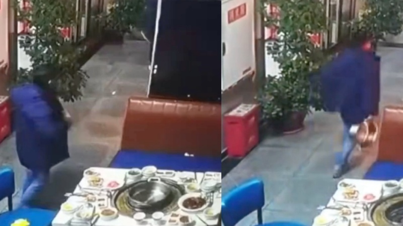 重慶男火鍋店吃「霸王餐」 連鍋也偷走
