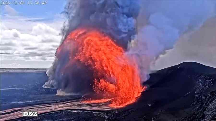 夏威夷基拉韋厄火山 噴發15至30米高壯觀熔岩