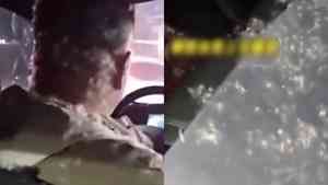 這是真爆款！中國男坐車羽絨服「爆炸」（影片）