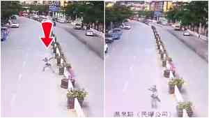 大陸一男子用「彈弓」沿街打攝影機（有片）