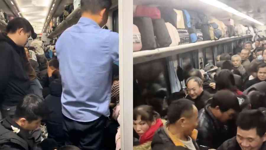 中國新年返鄉怪現象 高鐵空蕩蕩 綠皮火車人擠人（影片）