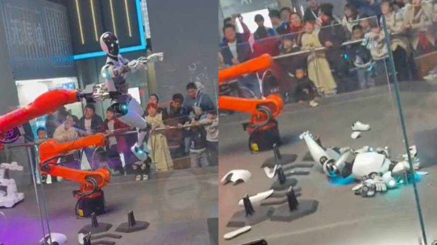 上海機械人表演大翻車 高空墜地粉身碎骨 影片火了（影片）