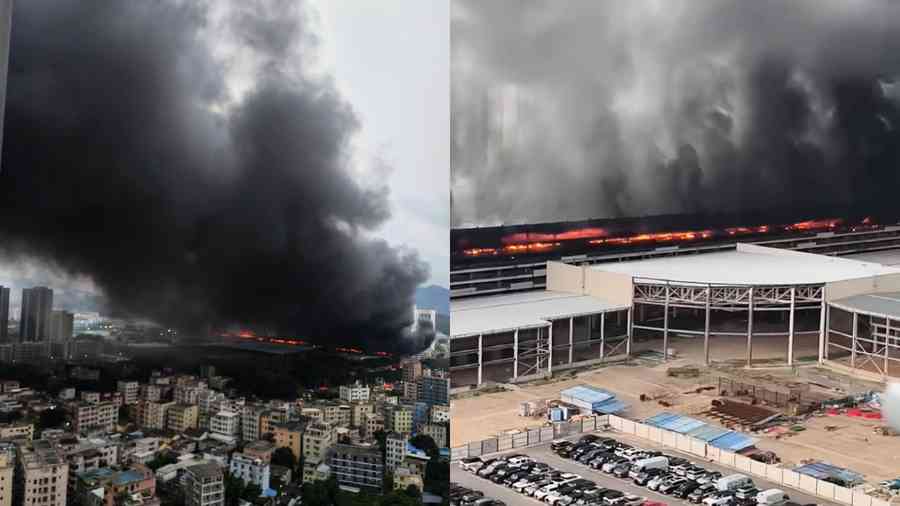 深圳比亞迪立體車庫燒成火海 現場畫面駭人（影片）