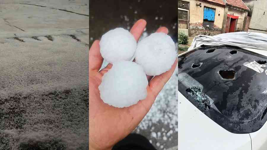山東多地遭特大冰雹襲擊 大如雞蛋 路面瞬變冰河（影片）