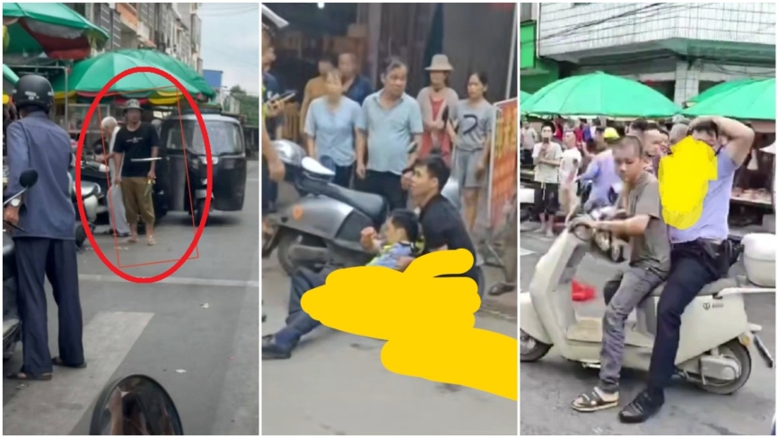 廣西玉林男當街連砍多人 包括五名公安（影片）
