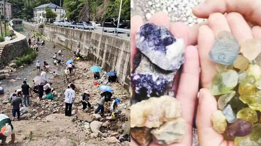 浙江小山村意外走紅 周末大批民眾去撿「寶石」（影片）