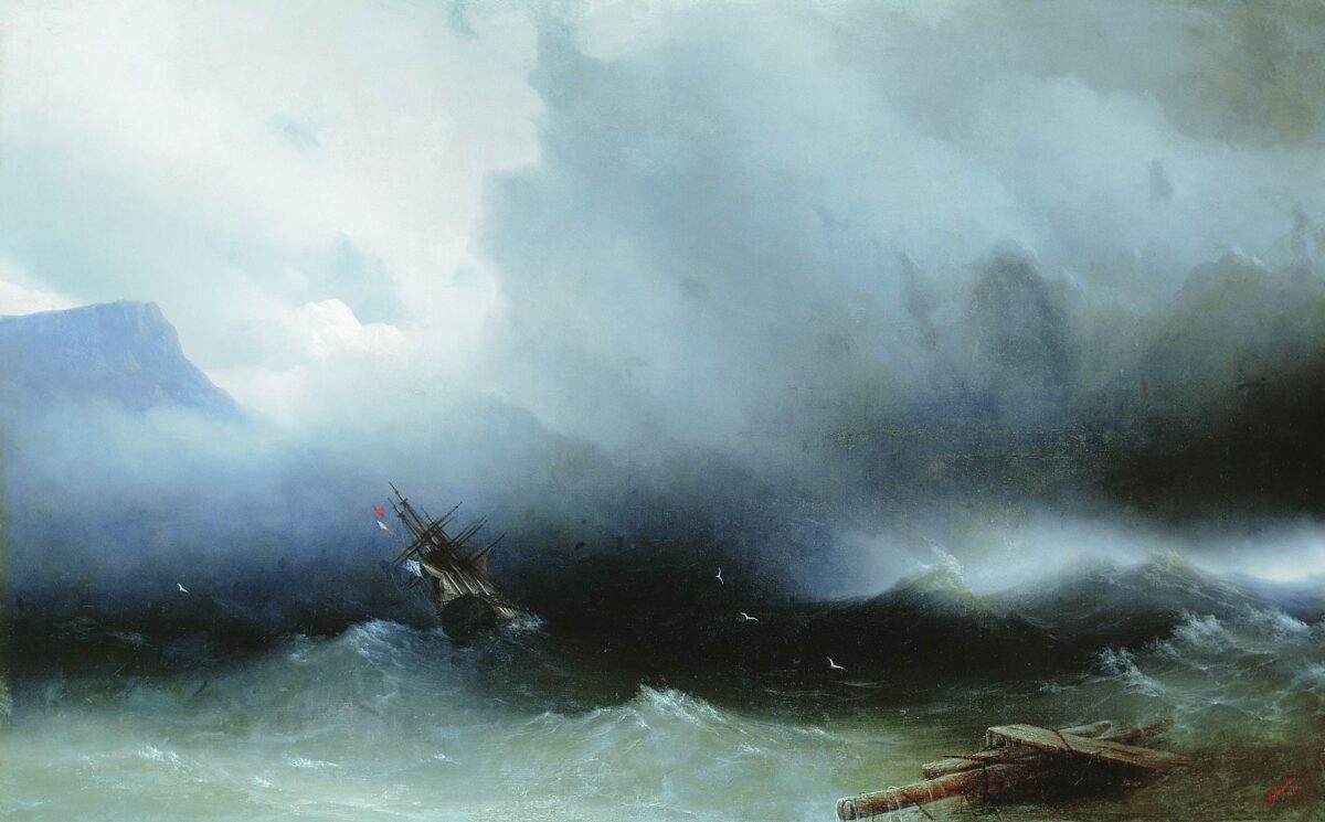 《海上風暴》（The Storm at Sea）（1850）。（公有領域）