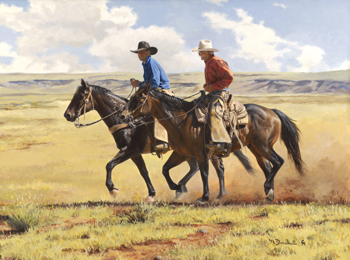 米克爾‧多納休的《馬鞍上的朋友》（Saddle Pals）。（由米克爾‧多納休提供）