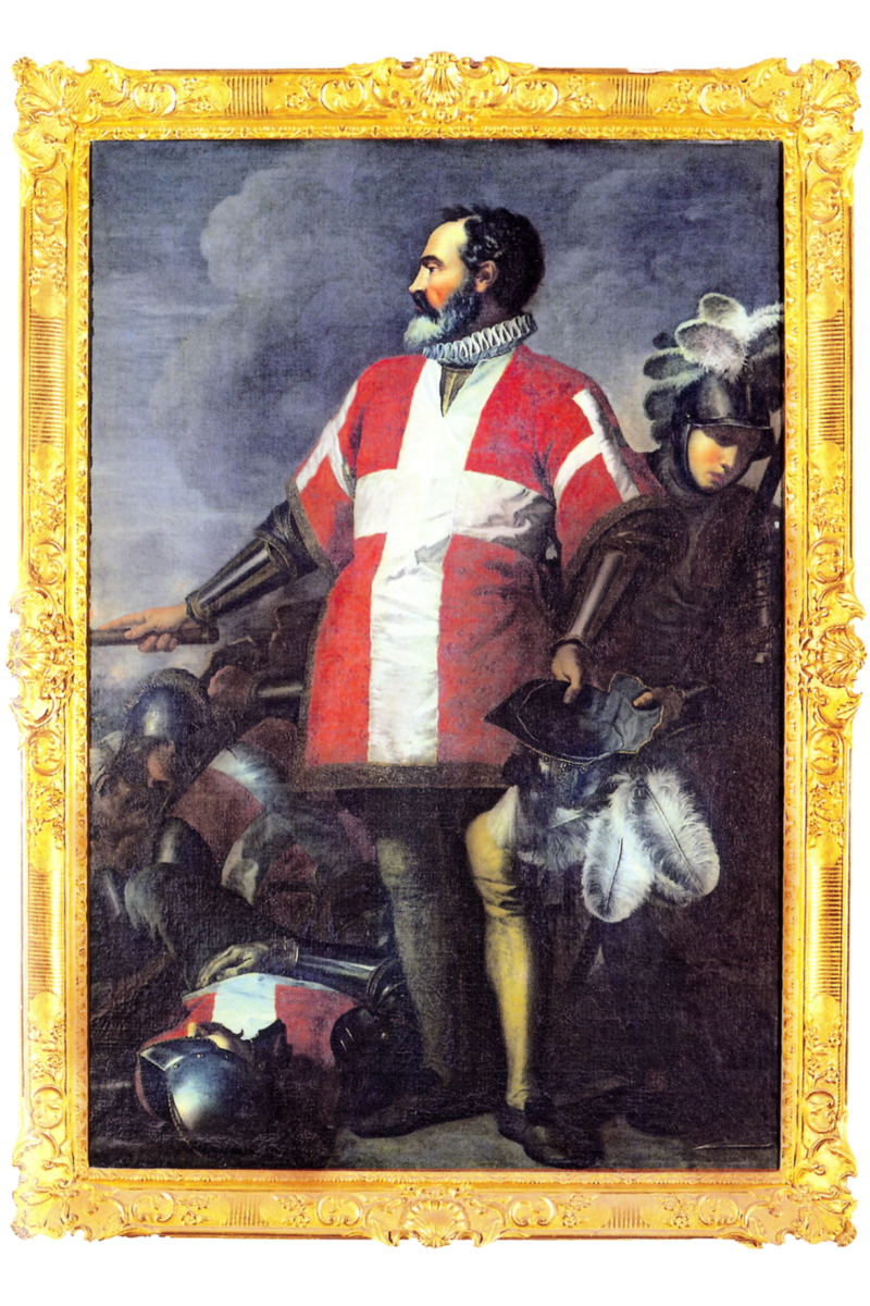 馬耳他騎士團大團長——讓·德·瓦萊塔（Jean de Valette）領導騎士團與當地居民頑強抵抗，擊退奧斯曼軍隊對馬耳他島長達數月的圍攻。（公有領域）